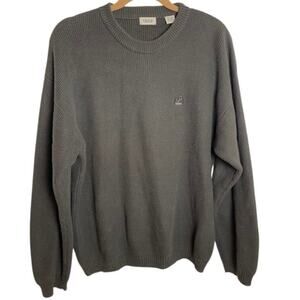 Men's Izod Crewneck Sweater Cotton Knit Pullover Grandpa Chunky Size M Medium